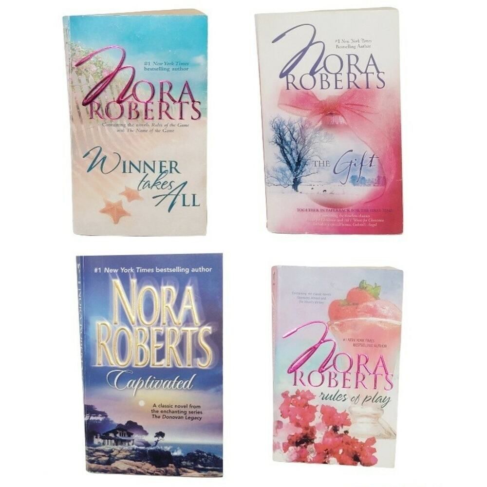 Set of 4 Nora Robert Books: The Gift, Winner Takes All, Rules of Play, and...